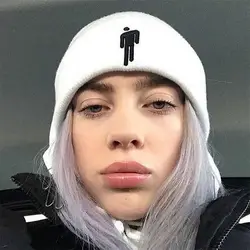 Billie Eilish Beanie шляпа для женщин/мужчин Вышивка вязаное, тёплое, зимнее теплое шапки для мужчин и женщин Твердые хип-хоп кепки