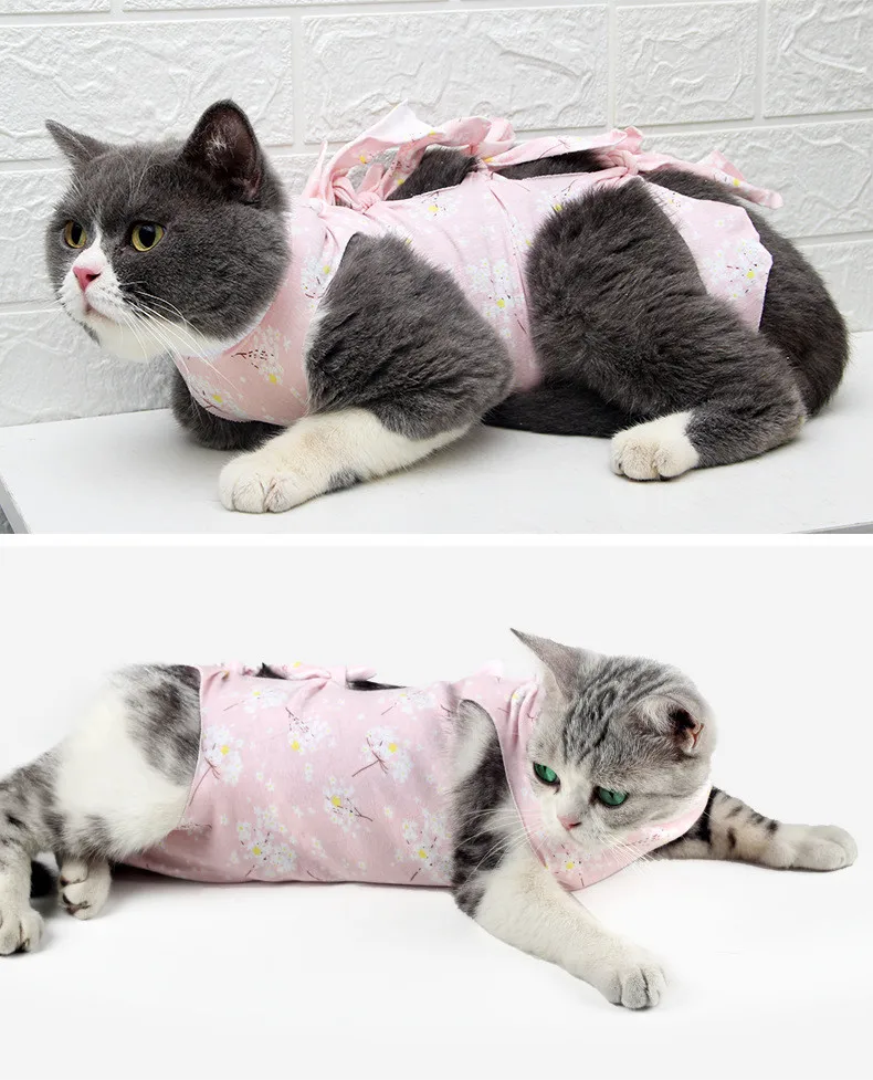 Розовый Ocardian Cat Одежда Хирургическая Одежда медицинский Pet хирургический костюм рубашки для кошек пальто жилет одежда футболка жилет рубашка одежда для домашних животных - Цвет: Розовый