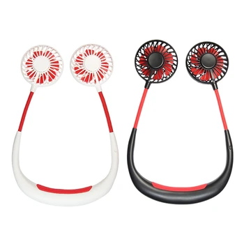 

USB 2000MAh Portable Hanging Neck Sports Fan Headphone Design Mini Cooler Wearable Neck Fans for Cycling Outdoor