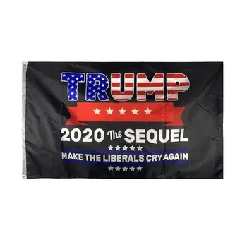 

100/200/500/1000 pcs/lot Trump selection flag The Sequel Make Liberals Cry Again 3x5FT Banner Sports Vivid Color Digital Printed