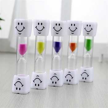 

Children Kids Sandglass Toys Tooth Brushing Timer 3 Minutes Smiling Face Sandglass Hourglass Timer Toy Chronograph reminder toys