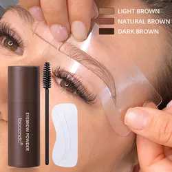 Eyebrow Stamp Shaping Kit Waterproof Brow Powder Stamp with 10 Reusable Stencils Eyebrow Definer