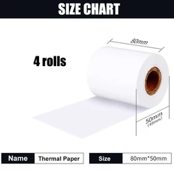 80 mmThermal Printer 80x50mm Receipt Paper 4 rolls POS Cash Register Roll for Supermarket Pos Machine Paper