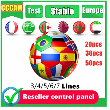 

20PCS CCCAM for Europe 7lines Ccams Stable Server Oscam Spain Portugal Germany for Receptor Satellite with reseller control pane