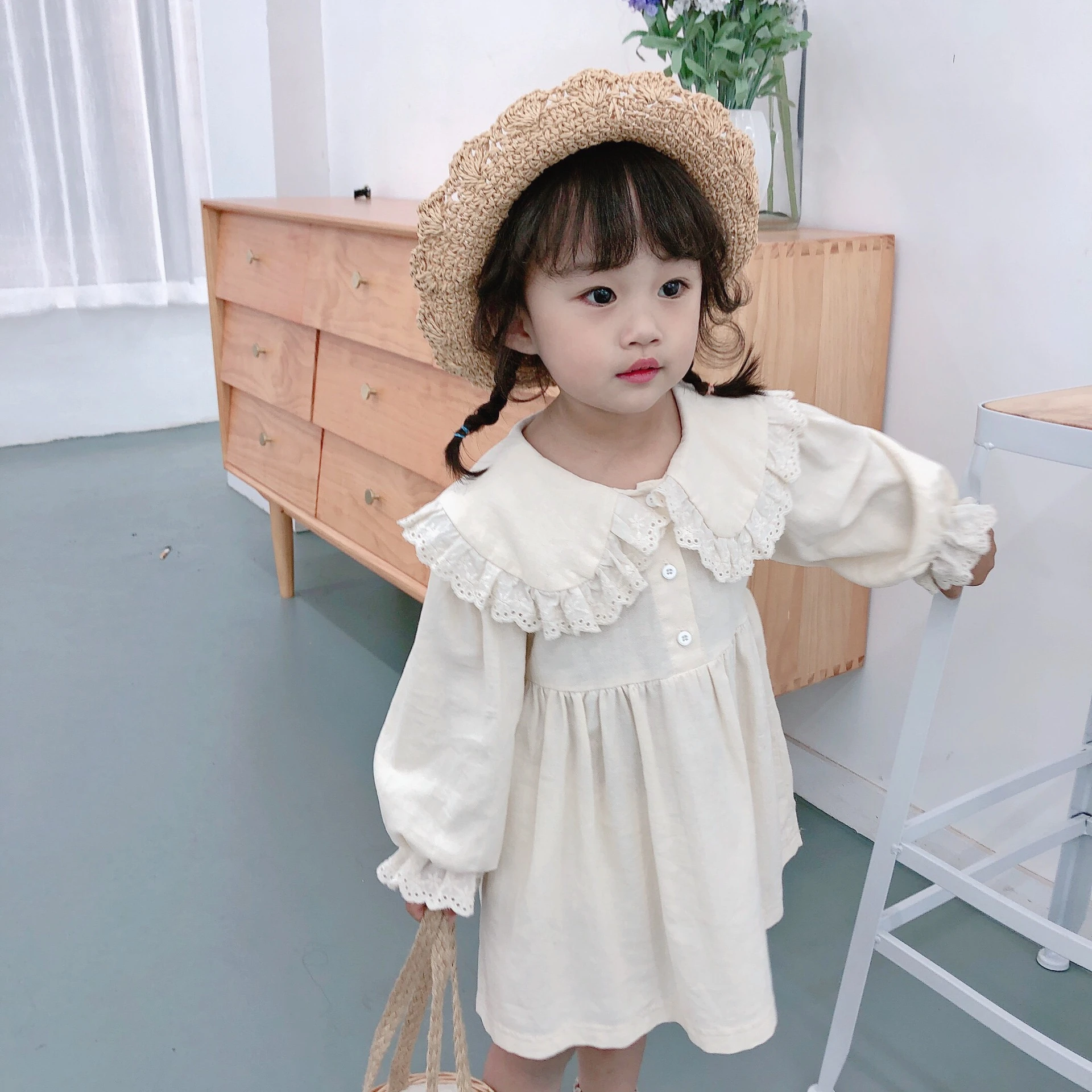 2022 Baby Kleidung Kinder Mädchen Kleid Kind Langarm Koreanische  Einteiliges Kleid Kinder Musselin Kleidung Mode Mädchen Casual kleider| Kleider| - AliExpress