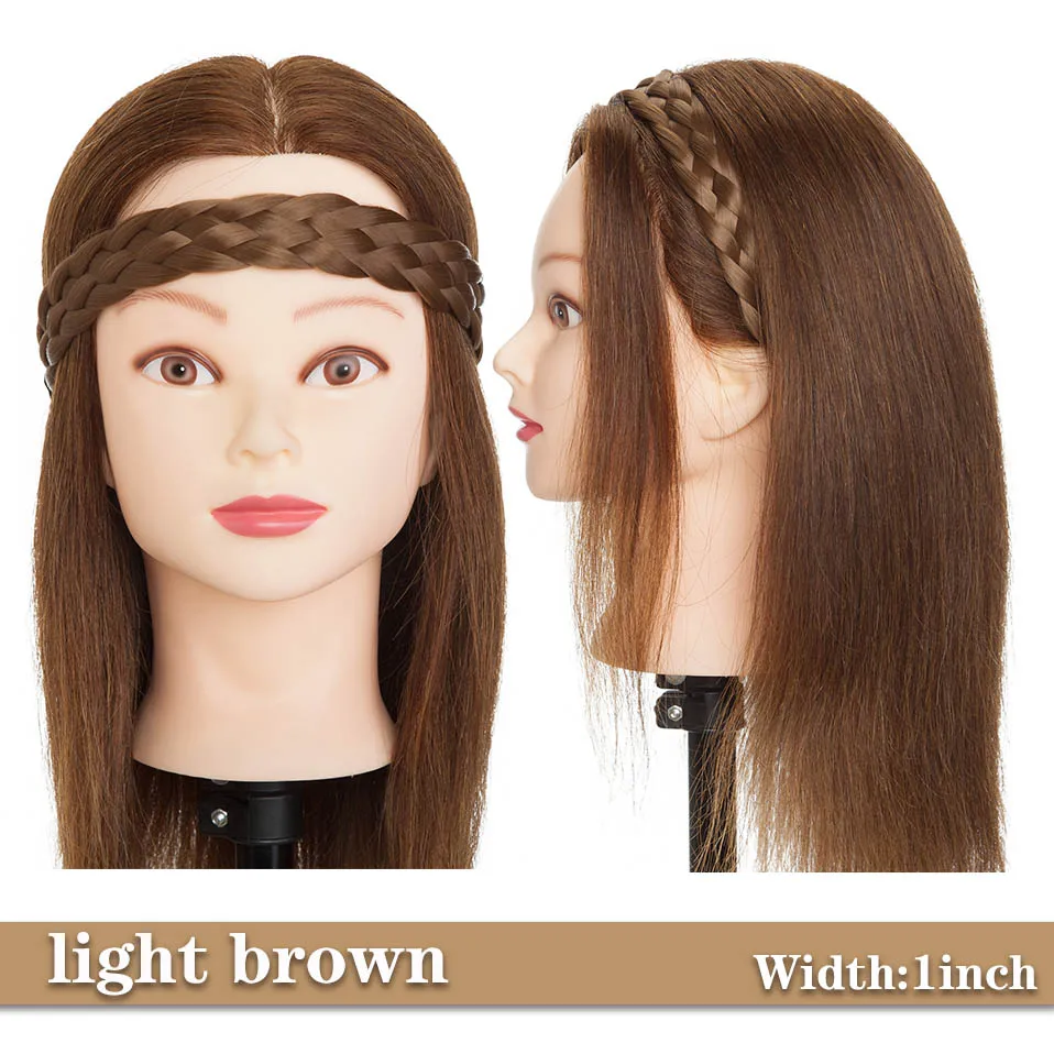 SNOILITE 10 ''синтетический богемный Омбре цветной ободок для косы Регулируемый твист эластичные резинки для волос коса аксессуары для волос для женщин - Цвет: light brown