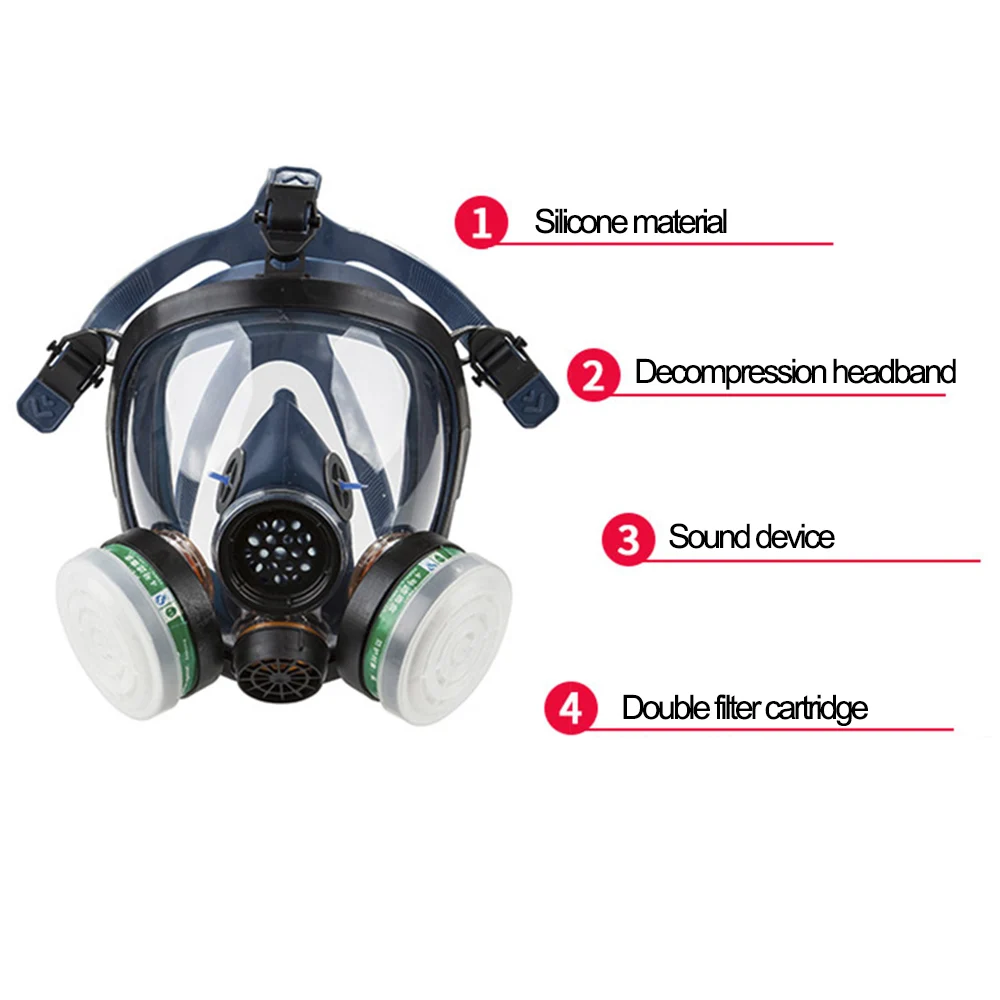 Сильная/ST-S100-3 противогаз респиратор двойной фильтр полный маска для лица для окрашивания распыления силикагель маска