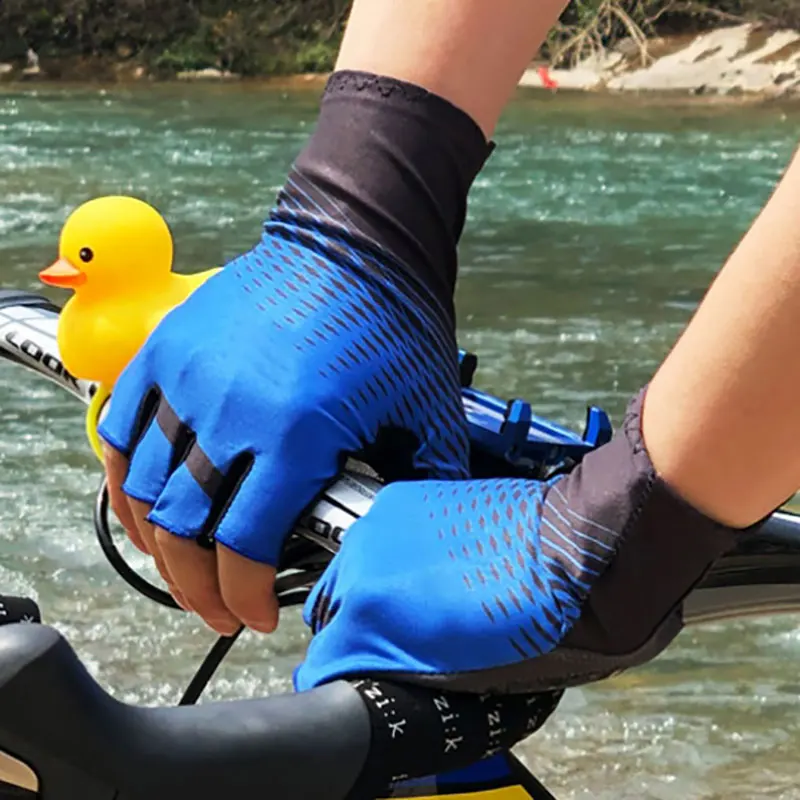 Новейшие велосипедные перчатки защищают MTB велосипедные перчатки моющиеся дышащие нейлоновые перчатки для гонок на полпальца