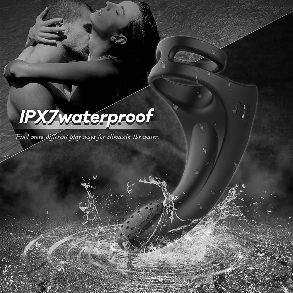 Vibrierender Ring mit Taint Teaser für die Perineum-Massage, Ring-Vibrator-Verstärker, anhaltende Erektion, Prostata_voghion.com