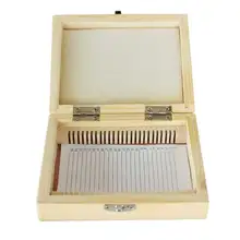 Профессиональный деревянный микроскоп слайды Коробка 25 шт. микроскоп слайды чехол держатель для хранения