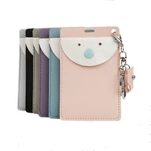 Чехол для карт из ПУ, модный многофункциональный рукав, корейский студенческий Рабочий набор для удостоверения личности, карта доступа, брелок, офисные принадлежности