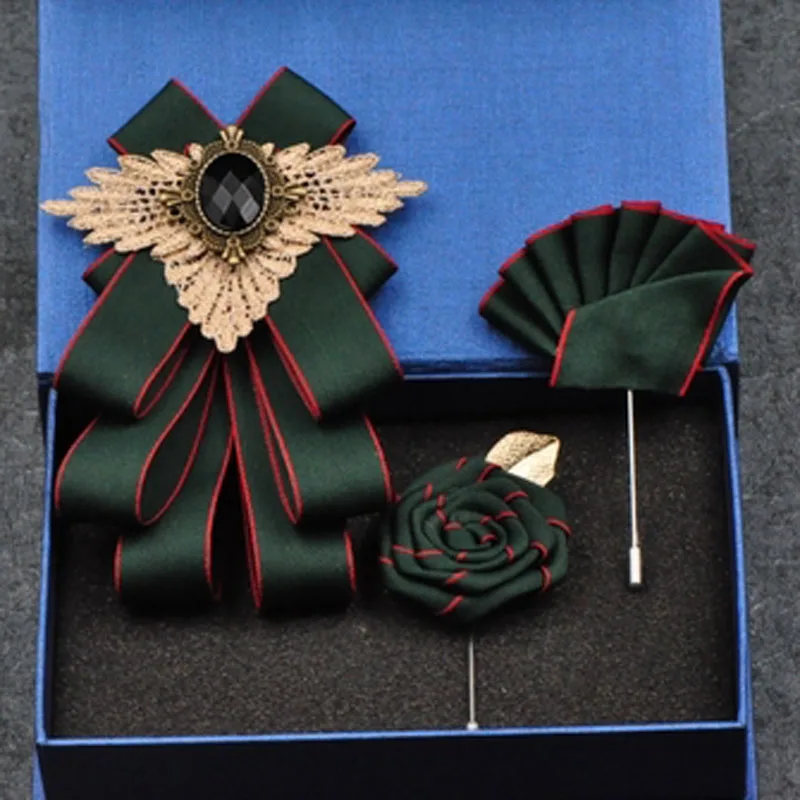 Green set 2 Корейская мода, новинка, ручная работа, мужской черный галстук-бабочка, британские стразы, галстук-бабочка, галстук-бабочка, жених, свадебная форма, карманное полотенце, квадратный набор - Цвет: Green set 2