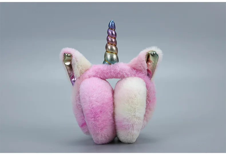 Ladies Unicorn Earmuffs Fashion Winter Warm Lovely Headwear Accessories Soft High Quality Autumn Rainbow Color Winter Earmuffs