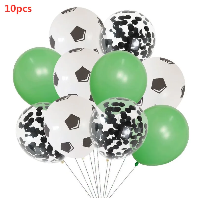 Футбольные футбольные тематические вечерние круглые воздушные шары черно-белые конфетти гелиевые воздушные шары спортивные вечерние украшения для мальчиков на день рождения - Цвет: Светло-зеленый