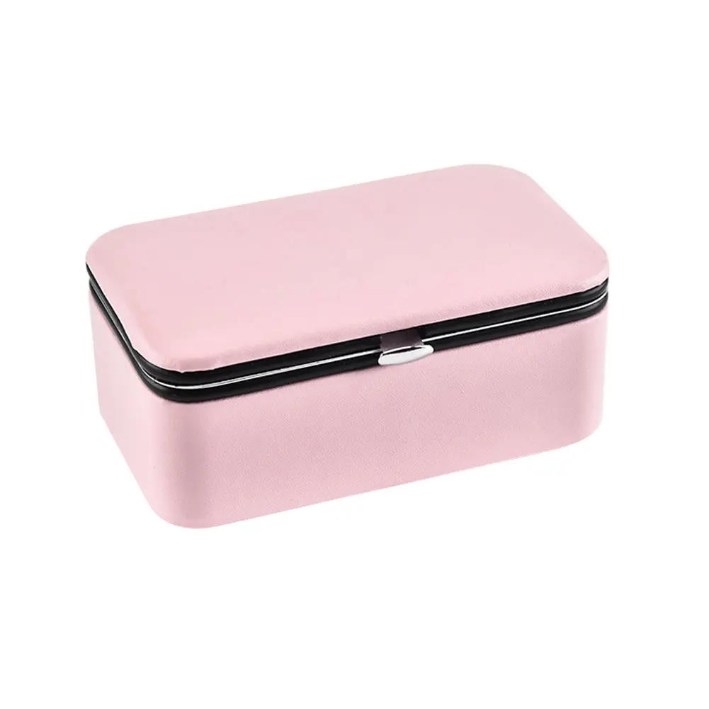 

Necklace Holder Portable Display Jewelry Storage Case Bedroom Earrings Box With Pocket Grids Ear Studs PU Leather Rings Travel