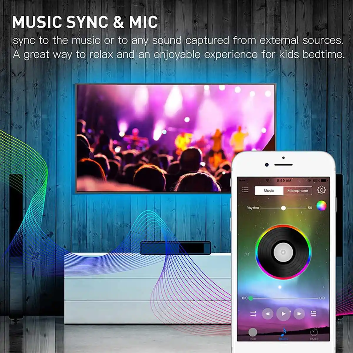 bluetooth LED Strip Light 5050 RGB 60LED/M IP67 5V USB Flexible Light Tape WiFi APP Control Music Remote TV Backlight 1/2/3/5M