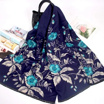 

180x70cm Beach Shawl Tassel stylish scarf women Travel Photo Square blanket Floral Embroidery bandana women Blanket Shawl