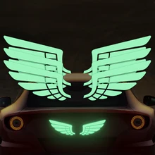 Творческий толстовка с капюшоном, надписью «Angel» и принтом «крылышки световой Стикеры для автомобиля, для безопасности в ночное время, лента светится в темноте наклейка украшения сделаны с 3 м