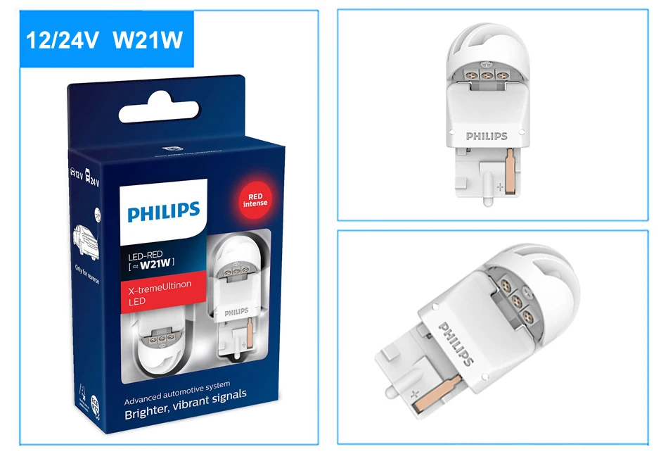 Philips 2шт W21W 2.1B 100лм крашеный сянная лямпа W3x16д свестодная