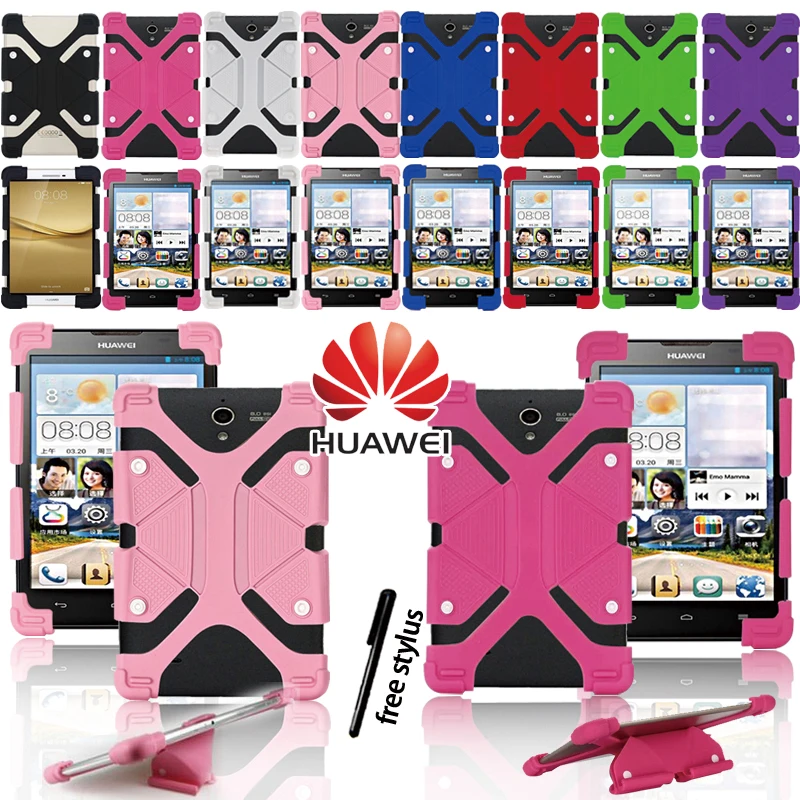 

Shockproof Silicone Stand Cover Case for Huawei MediaPad 10 M2 M3 M5 M6 Tablet Fachion Case + Stylus