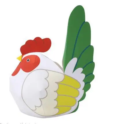 

Chicken (Japanese bantam) 3D paper model parent-child DIY cartoon animal kindergarten handmade origami