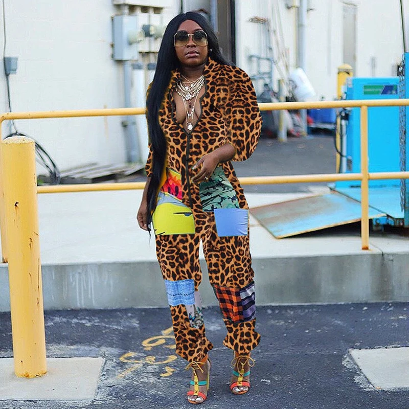 Tanie Plaid kasetony seksowny kombinezon dla kobiet stojący kołnierz zamek błyskawiczny z przodu Slim Playsuit odzież klubowa z długim rękawem Plus rozmiar pajacyki