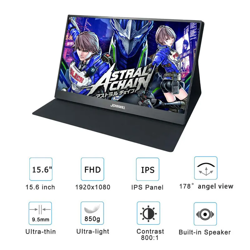 15.6 inch Portable monitor pc HD touch Screen LCD Display IPS HDMI Type C USB gaming monitor for la