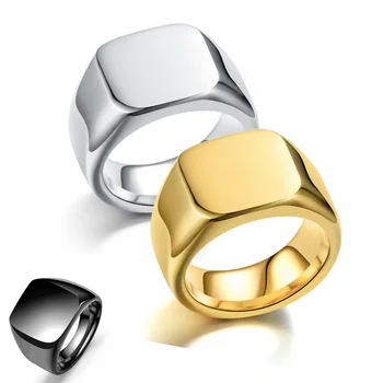

Vintage Solid Full Smooth Stainless Steel Casting Ring
