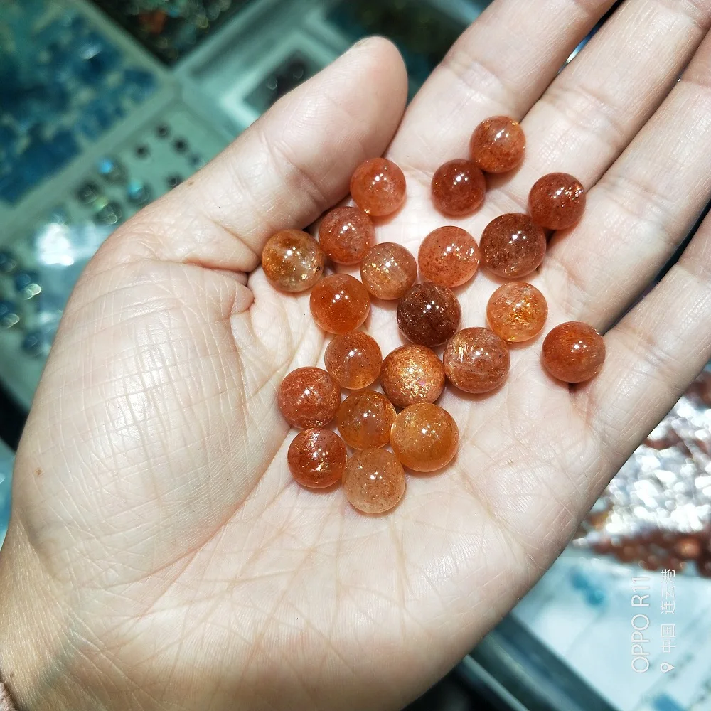 Хрустальный шар натуральный Золотой Кристалл из клубничного кварца бисера подарок стрейч Lucky Sun камень ювелирные изделия