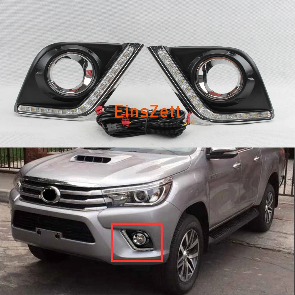 1 комплект Противотуманные фары дневные лампа монтажный для Toyota HILUX REVO 2015 2016