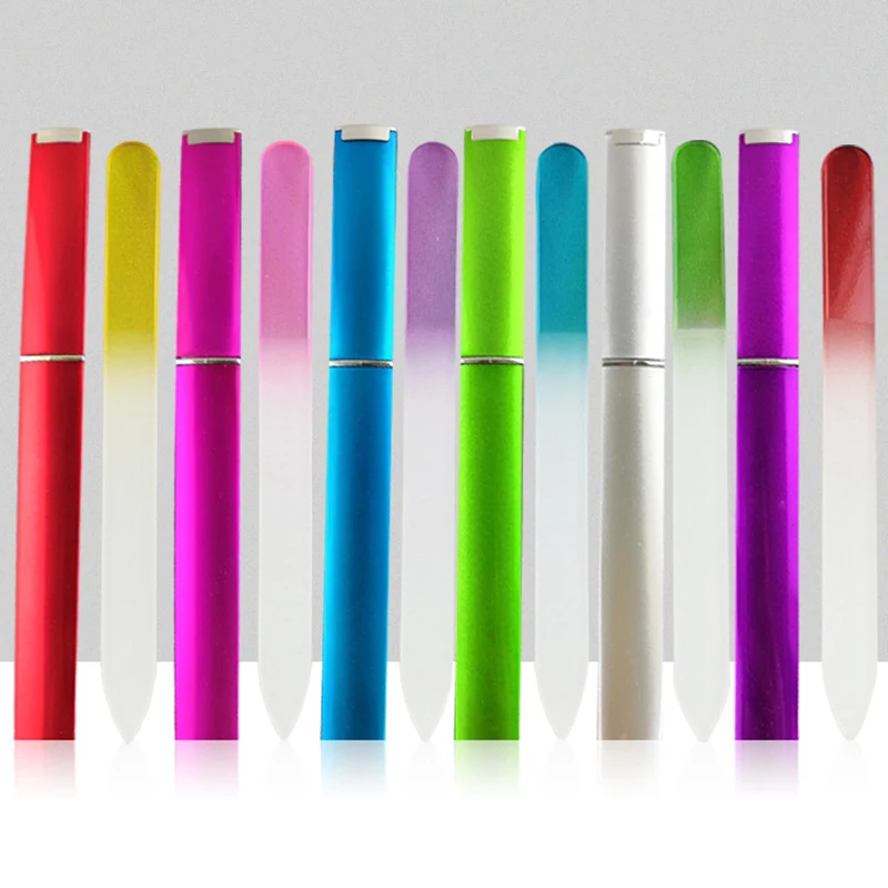 

1Pc 6Colors Professional Nail Files Durable Buffing Grit Gradient Rainbow Glass Nail Art Accessories Sanding File Nail Art Tools