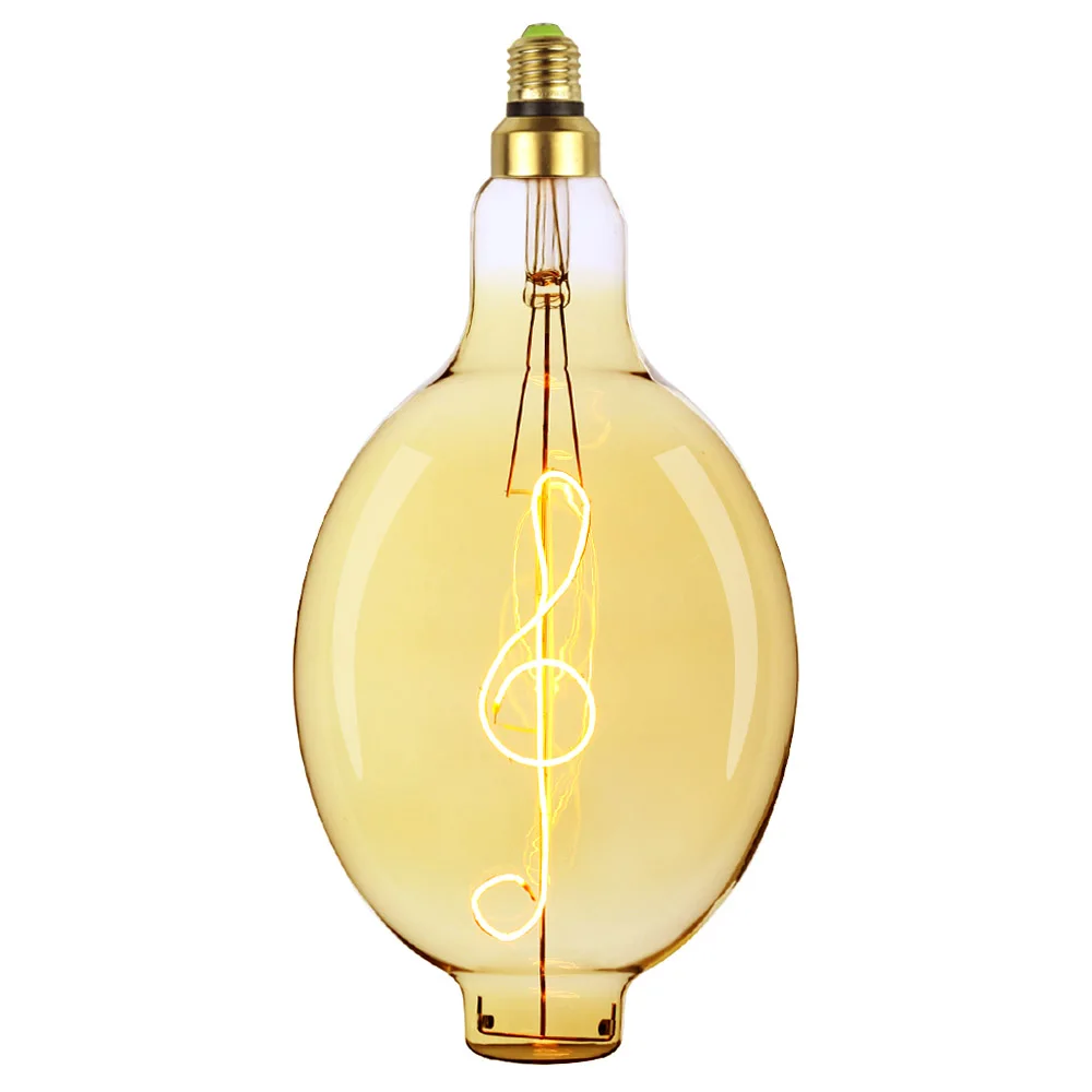 Music TIANFAN Edison ЛАМПЫ BT180 гигантская Светодиодная лампа винтажная спиральная нить 4 Вт диммируемая декоративная лампа накаливания - Испускаемый цвет: Music