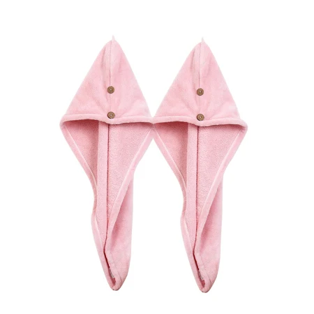Pink 2pcs Xiaomi Mijia Для женщин Ванная комната сухих волос Кепки супер абсорбент полиэстер с набор хлопчатобумажных банных Полотенца быстрой сушки салон Полотенца 24x64 см - Цвет: Pink 2pcs