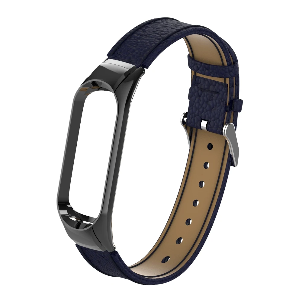 Ремешок mi Band 4 для Xiaomi mi Band 4 ремешок из натуральной кожи mi band 4 браслет - Цвет: Darkblue