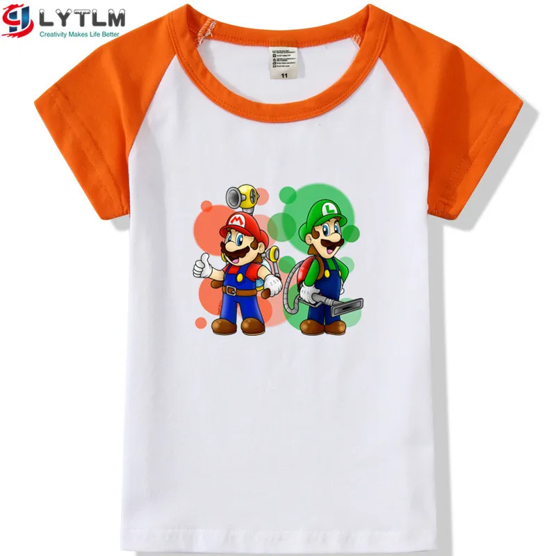 LYTLM Mario Bros/футболка детская одежда для маленьких мальчиков Новое поступление, детская одежда для девочек vetement enfant fille/осенние Топы для маленьких девочек
