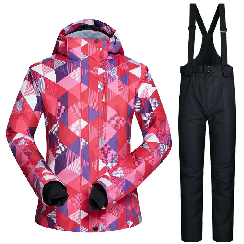 Лыжный костюм Женская куртка для сноуборда + штаны зимняя водонепроницаемая