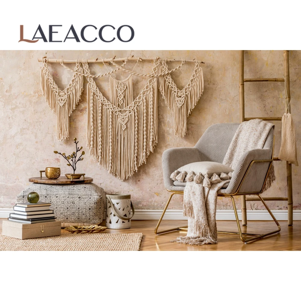

Laeacco Pink Wall Cozy Life Decor Living Room Armchair Party Interior Photographic Background Photo Backdrop For Photo Studio
