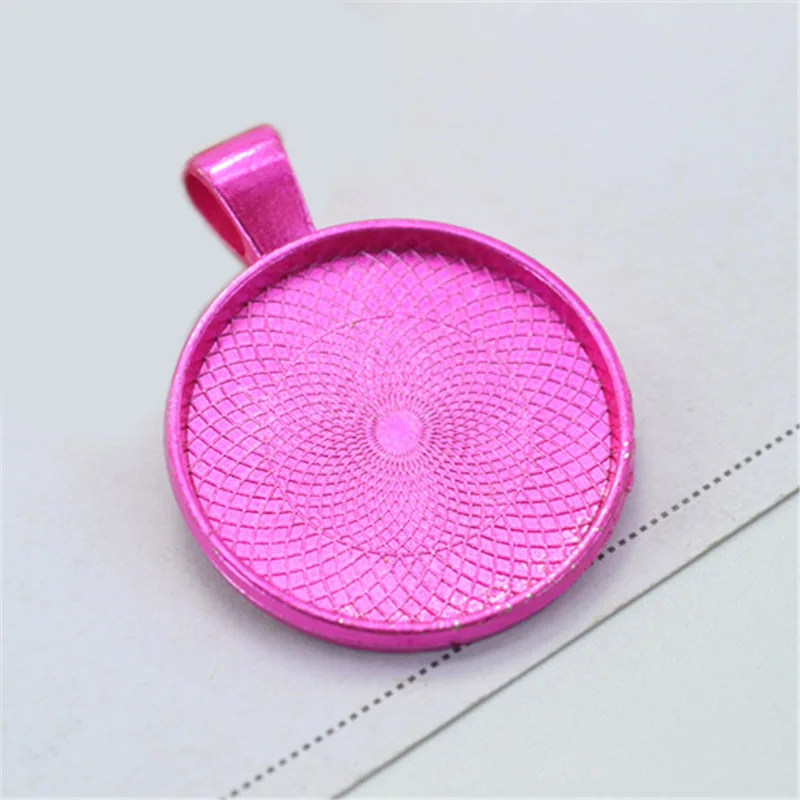 Rose Red 10 шт., 20 мм, 25 мм, 30 мм, кабошон, основание, подвеска, установка лотков, сделай сам, пустые ювелирные оправы, античное серебро+ розовое золото+ красная медь+ бронза - Цвет: Rose Red