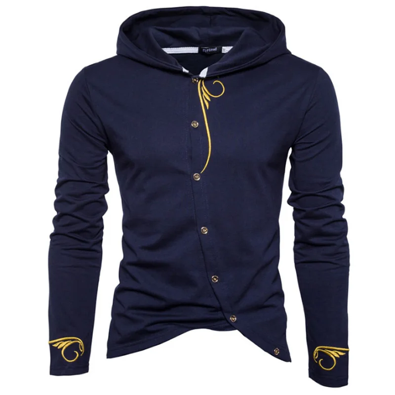 

Men Hoodies Sudaderas Hombre Hip Hop Mens Brand Stitching Embroidery Cardigan Hoodie Sweatshirt Slim Fit Men Hoody XXL YF-21