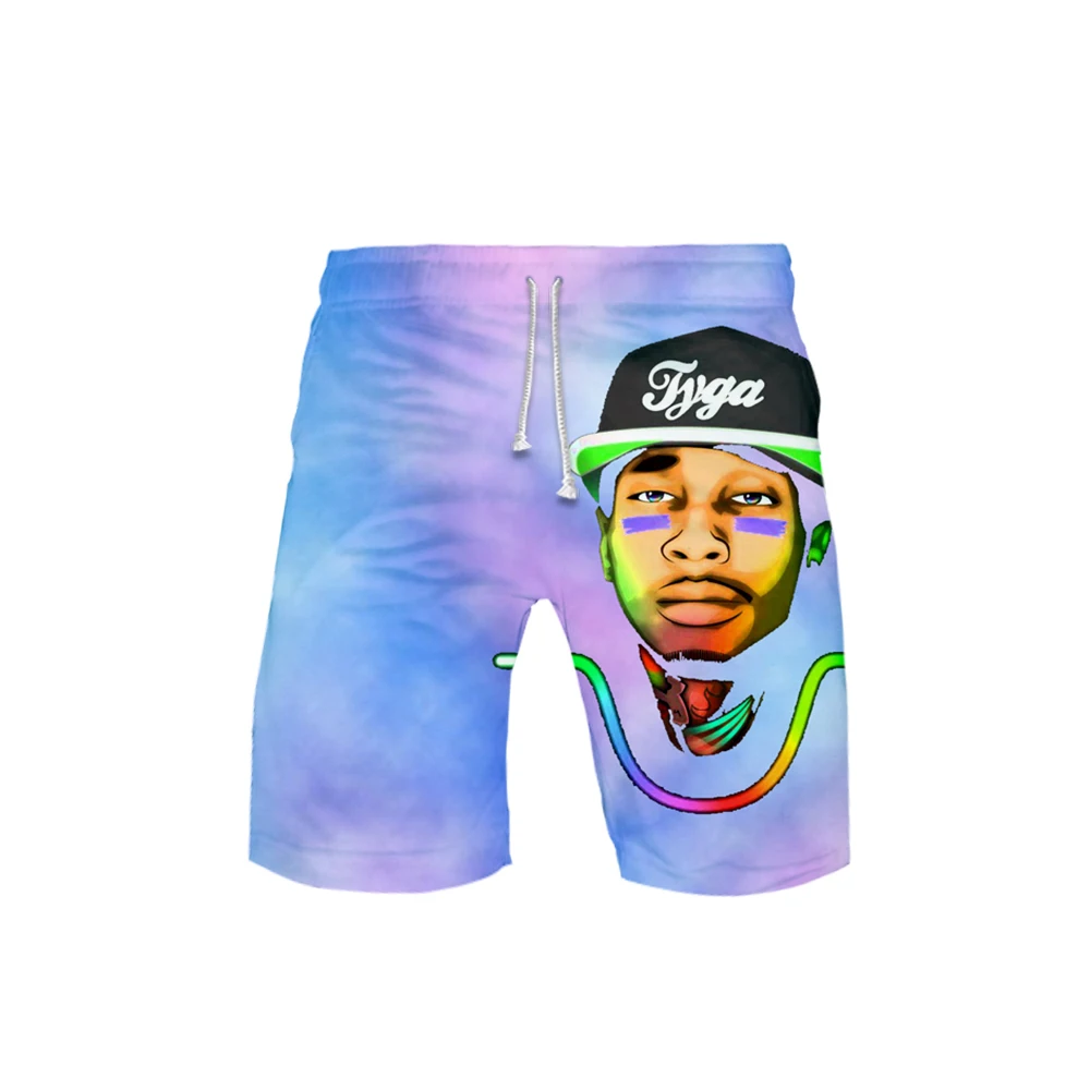 Новинка Tyga, пляжные шорты с 3D принтом, Мужская модная уличная одежда, шорты,, Harajuku, модная летняя одежда