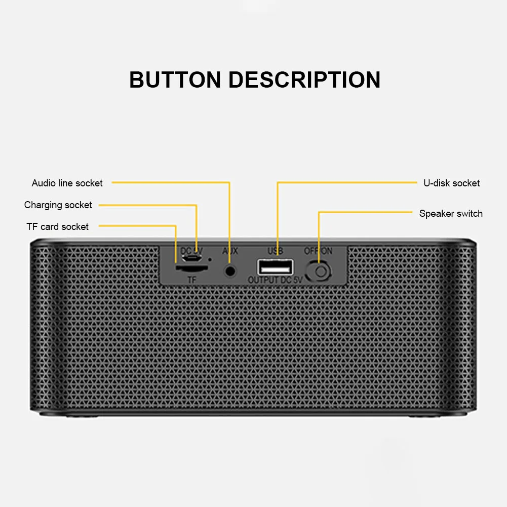 Мини-музыкальный громкий домашний Bluetooth динамик с сенсорным управлением, басовый внешний аккумулятор, стерео Поддержка карт TF, беспроводной портативный HIFI сабвуфер