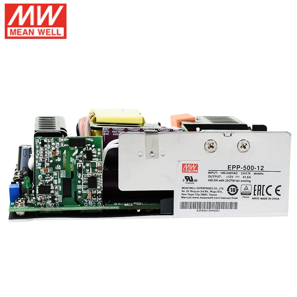 MEAN WELL EPP-500-12 500 Вт 12 В высокая эффективность миниатюрный " x 2" промышленный открытый каркас блок питания PCB тип блок питания PSU