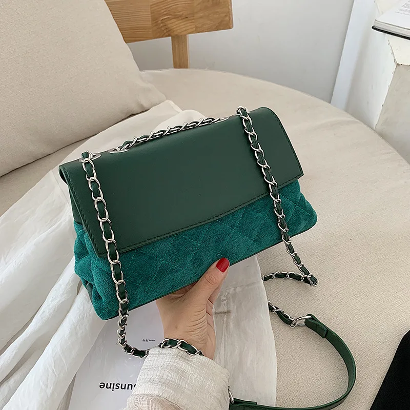 

Autumn rhombic matte flip handbag 2019 new Korean version of the wild Messenger chain bag simple fashion commuter bag