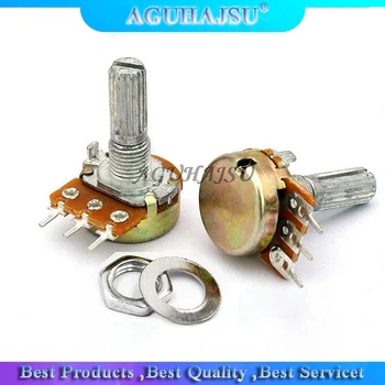 

30pcs WH148 B1K B2K B5K B10K B20K B50K B100K B500K 3Pin 15mm Shaft Amplifier Dual Stereo Potentiometer 1K 2K 5K 10K 50K 100K