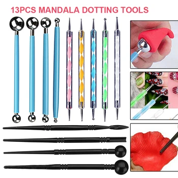 

13Pcs/Set Mandala Dotting Tools Multifunction Embossing Rock Painting Kit Dot Art Rock Pen Paint Sets For Art Crafts Painting