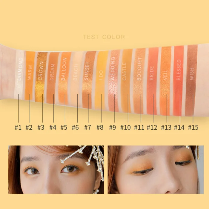Childhood Theme 15 Colors Eyeshadow Palette Pearlescent Polarized Matte Long Lasting Eye Shadow OR88