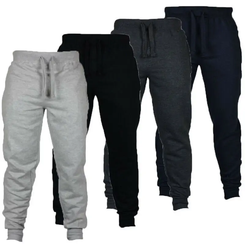 

Men Long Casual Sport Pants Solid Color Gym Slim Fit Trousers Running Joggers Gym Sweatpants S-XXL