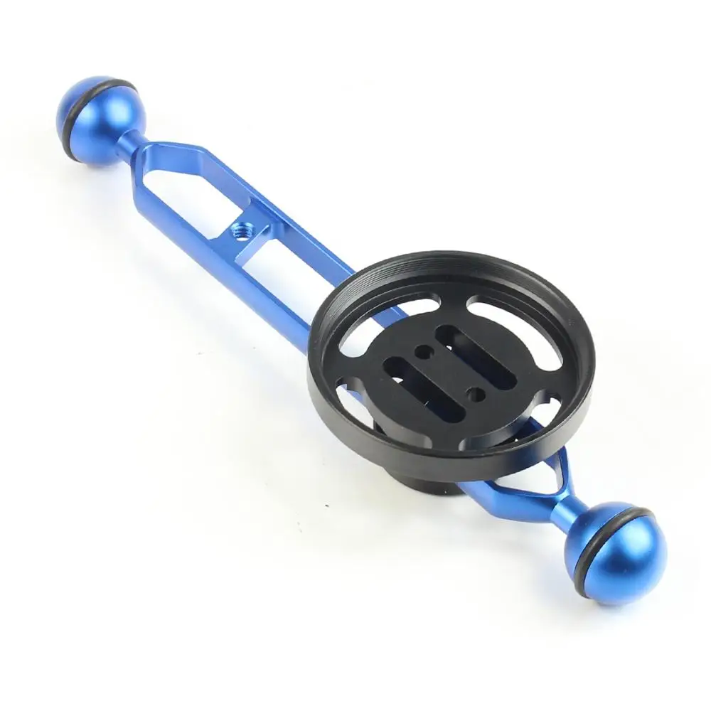 with 9inch arm blue XT-XINTE 67 мм макрообъектив держатель Широкий формат объектива стенд с 5/7/9/11 дюймов Расширение для подводного погружения и дайвинга плавающая рукоятка - Цвет: with 9inch arm blue
