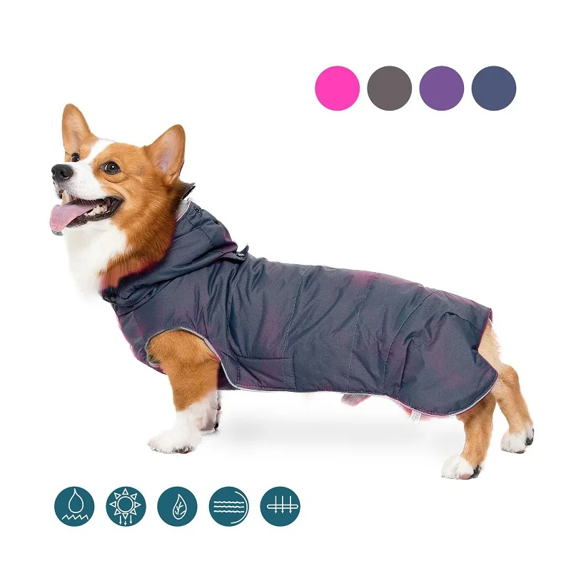 Теплая одежда для маленьких собак, зимнее водонепроницаемое пальто для собак, флисовый плащ с капюшоном для собак, Одежда для питомцев, жилет, светоотражающая куртка для щенка
