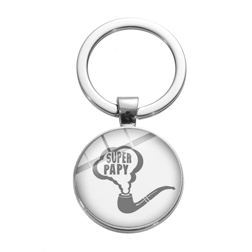 SONGDA Charm Super Mamie брелок Je Suis Une Mamie Super Papy с буквенным узором стеклянный металлический брелок для ключей с дедушкой и бабушкой ювелирный подарок - Цвет: Style 21